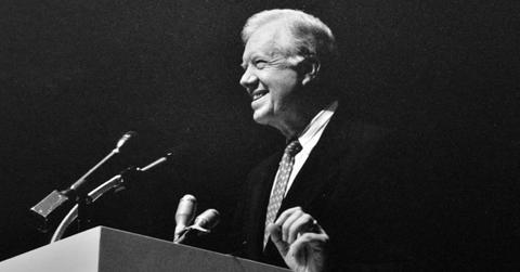 Jimmy Carter addressing a crowd.