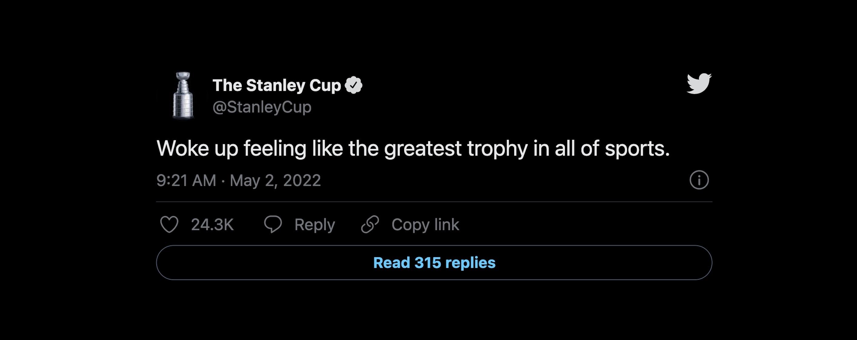 Recently got a Stanley Cup and had to share this with y'all. It