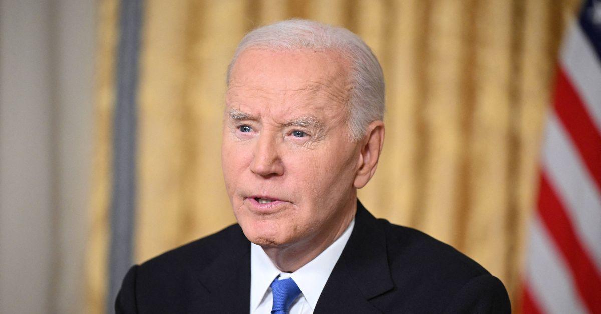 Joe Biden delivering a farewell address. 