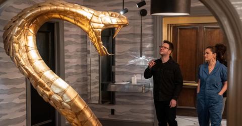 A gold snake representing CoBro in 'Only Murders in the Building'.