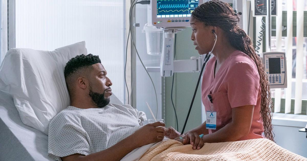 (l-r) Jocko Sims as Dr. Floyd Reynolds, Toya Turner as Gabrielle