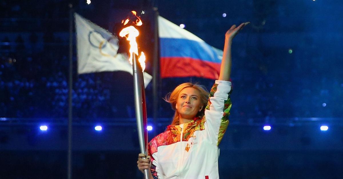 Tennis player Maria Sharapova at the 2014 Sochi Olympics in Russia.