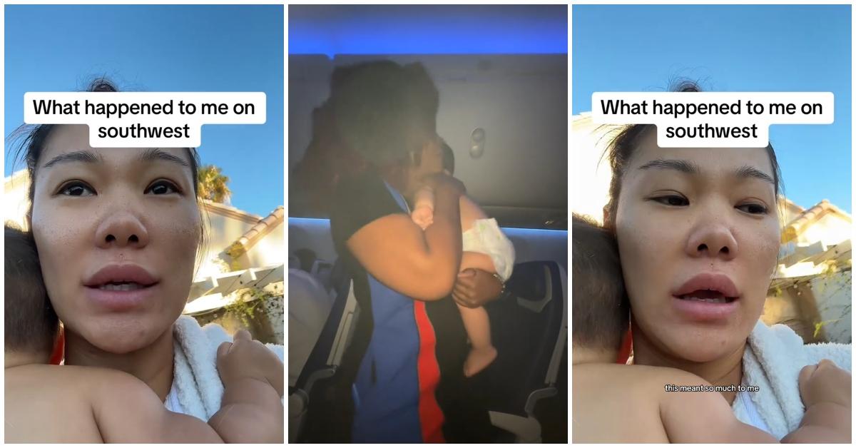 A mom describes how a Southwest flight attendant helped calm her baby on a flight