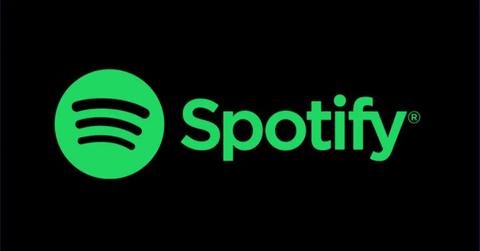 Spotify logo on a black background.