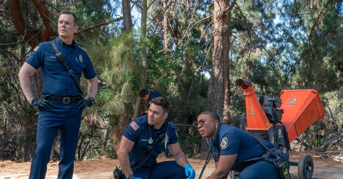 Peter Krause, Ryan Guzman, and Aisha Hinds in '9-1-1'