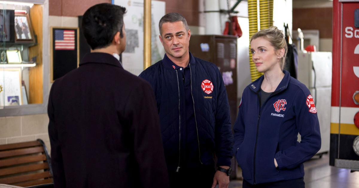 Assaf Cohen as Alexander, Taylor Kinney as Kelly Severide, Kara Killmer as Sylvie Brett on 'Chicago Fire.'