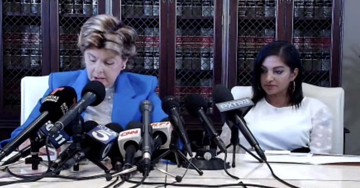 Thalia Graves and her attorney, Gloria Allred, during a press conference on Sept. 24, 2024.