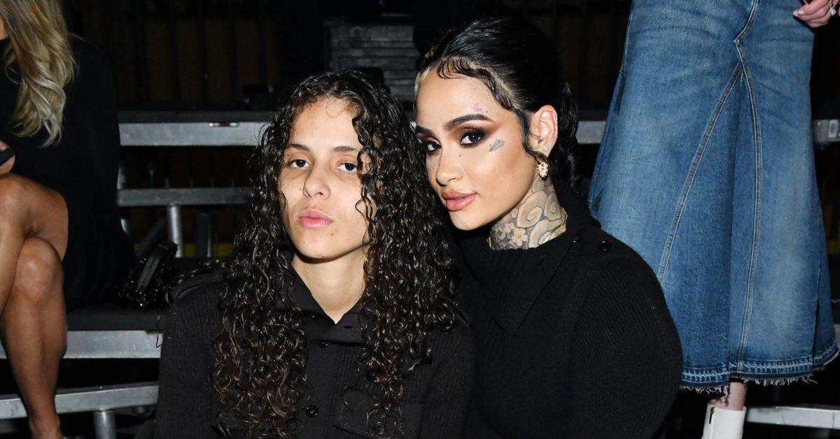 (l-r): 070 Shake and Kehlani wearing matching black outfits at an event in 2021.