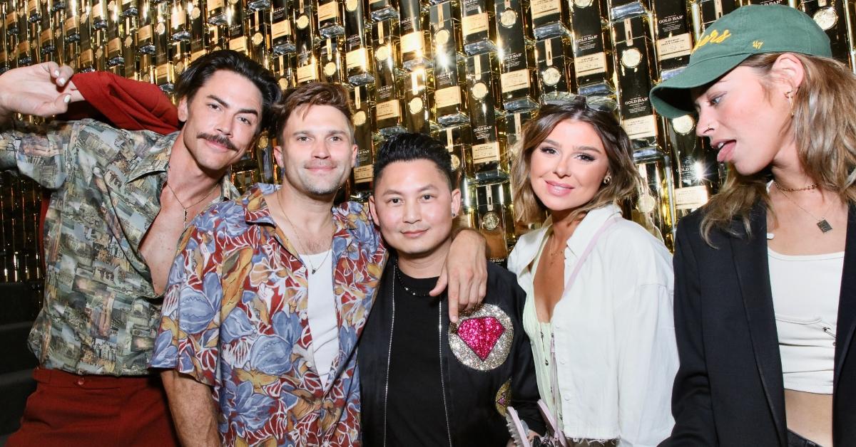 (L-R) Tom Sandoval, Tom Schwartz, Kyle Chan, Rachel Leviss and Jo Wenberg (Jo MyGosh) in September 2022.