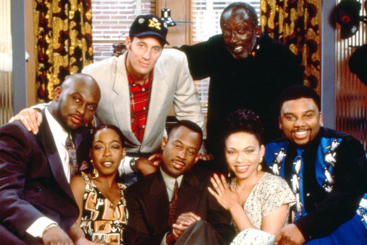 The cast of 'Martin' poses on set. 