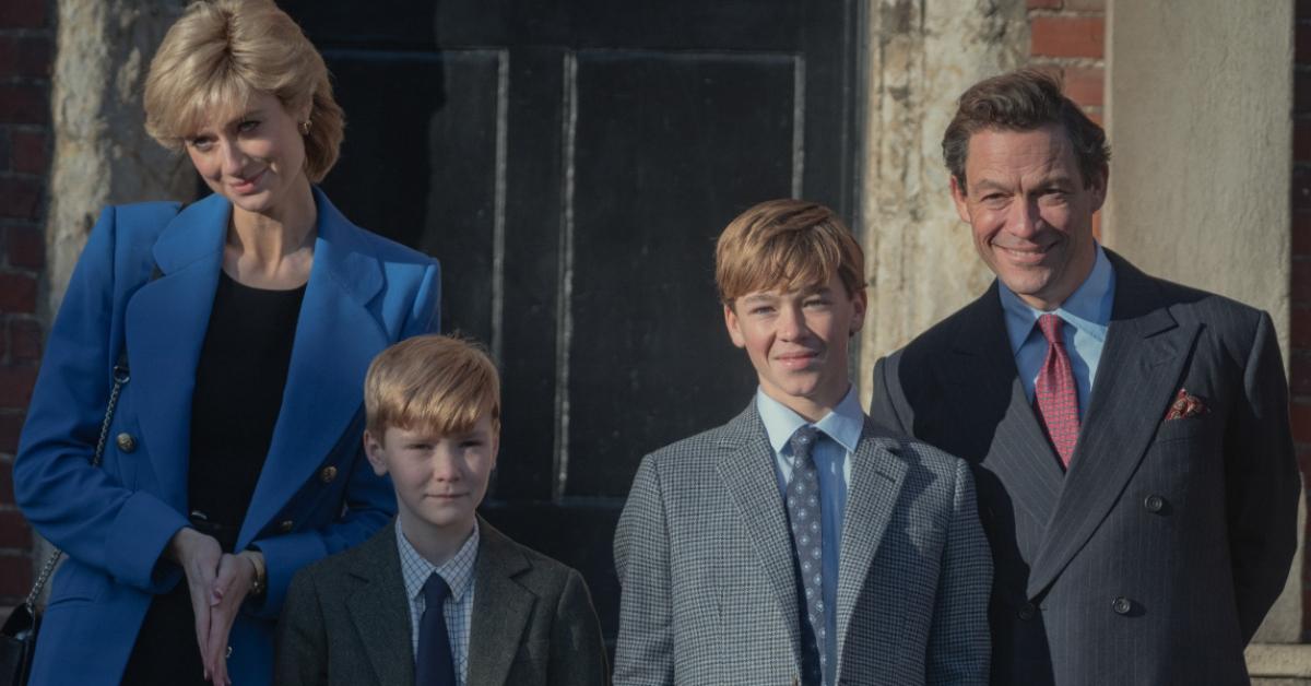 (L-R): Elizabeth Debicki, Will Powell, Senan West, and Dominic West