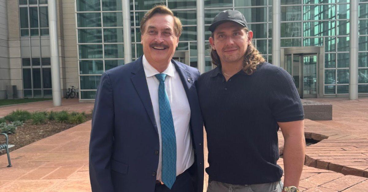 My Pillow CEO Mike Lindell and Fisher Liberty Gold CEO Alexander Spellane - Outside the courtroom in Denver, CO.