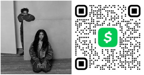 (l-r): Kendrick Lamar and SZA for Grand National Tour/Cash App logo