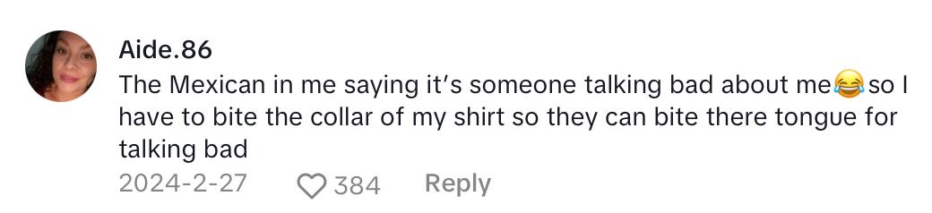 Comment on TikTok about the meaning of ringing in the left ear.