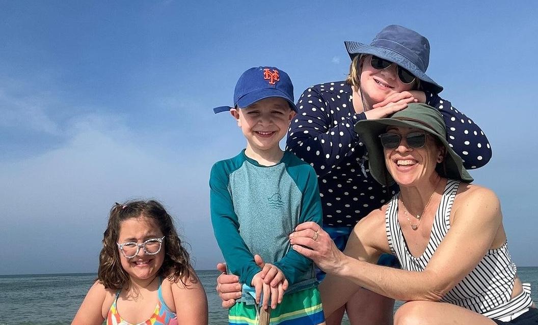 Amy Palanjian and her kids on vacation