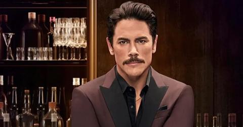 Tom Sandoval in a brown suit for a 'Vanderpump Rules' Season 10 promotion