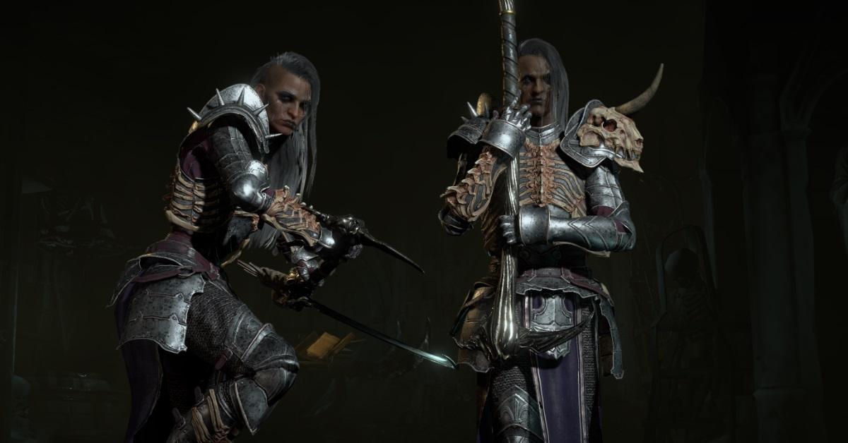 Two Necromancers posing in Diablo IV.