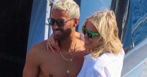 Sergio Carrallo and Caroline Stanbury photographed together on a yacht