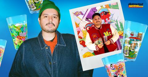 Oscar Bastidas with his McDonald's cups