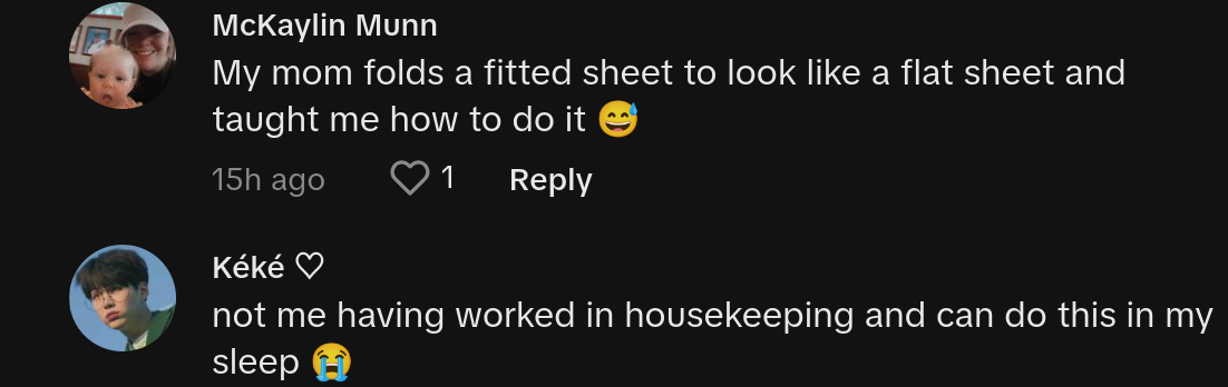 woman fitted sheet job hack