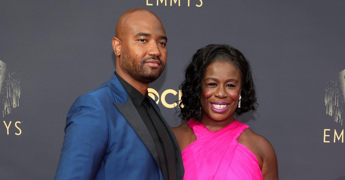 Robert Sweeting and Uzo Aduba attend the 73rd Primetime Emmy Awards at L.A. LIVE on September 19, 2021. 