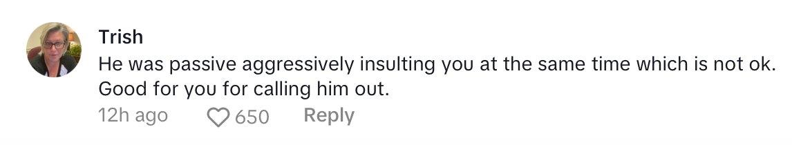 Comment on video on mom sharing encounter with guy who commented on her daughters' bodies.