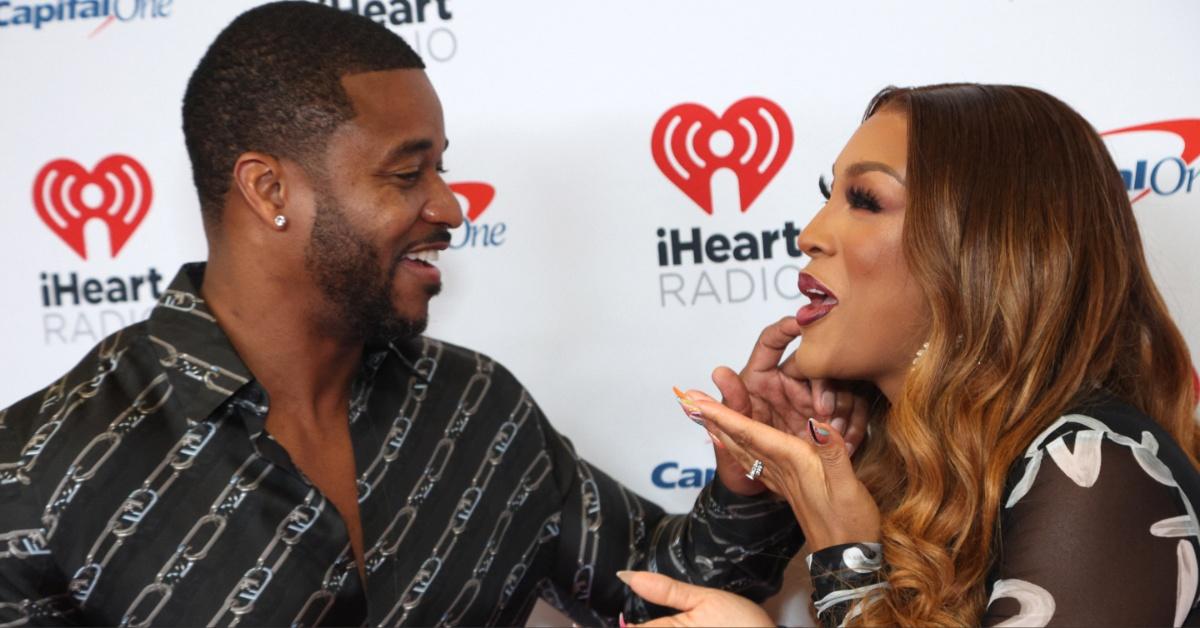 Ralph Pittman and Drew Sidora have a cute moment at the iHeart Radio Music Festival.