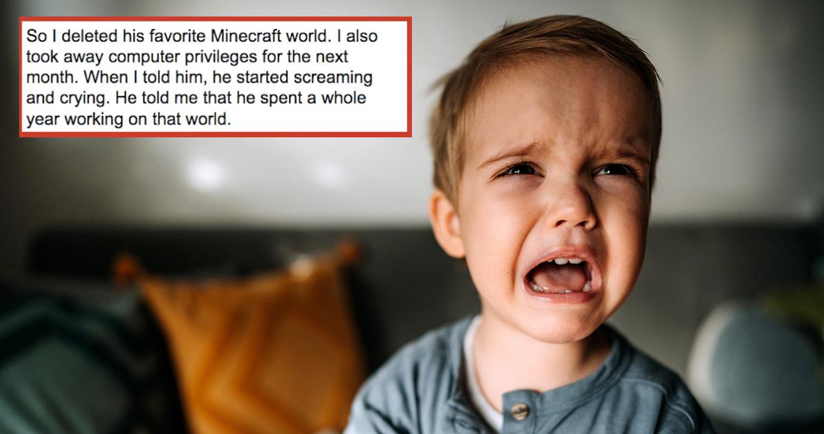 Dad Deletes Son's Minecraft World as Punishment, Gets Blasted for "Bad Parenting"