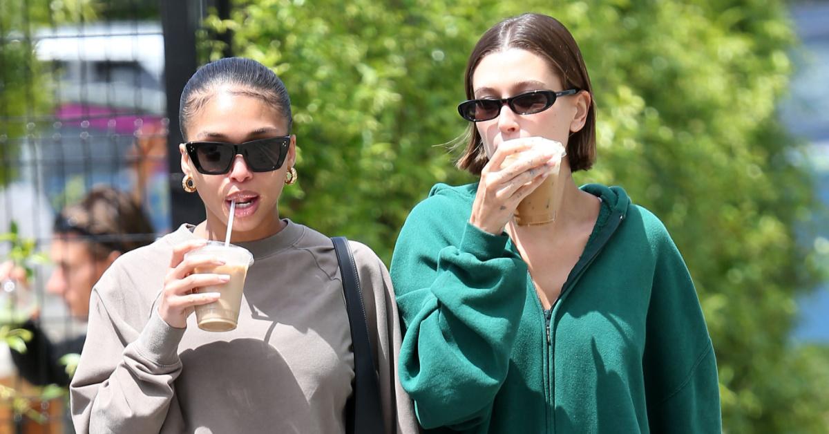 (l-r): Lori Harvey and Hailey Bieber