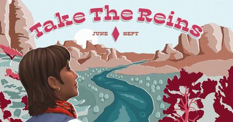 sims 4 promo image with text "take the reins"