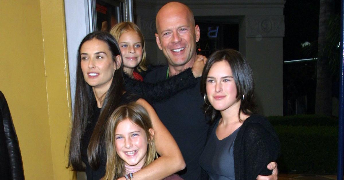 Bruce Willis, Demi Moore, and their three daughters in 2001.