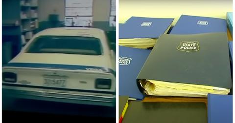 (L-R): Jayne Friedt's car; notebooks with detective's notes