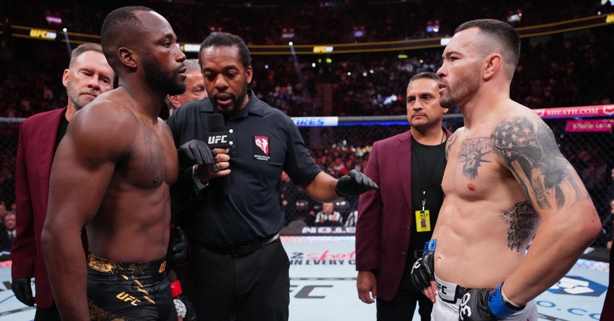 Leon Edwards faces off with Colby Covington in the UFC welterweight championship fight.