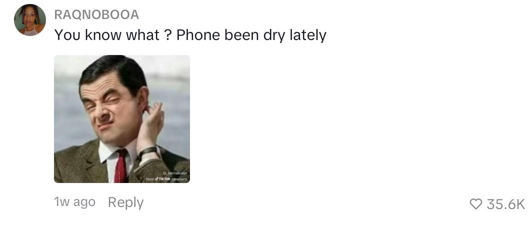 Comment on TikTok of woman claiming she's getting fewer spam calls after U.S. attacked Iran.