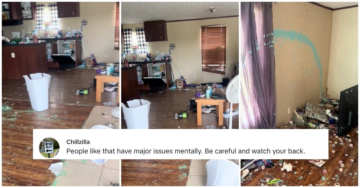 A woman's sister destroyed her house after living there rent free