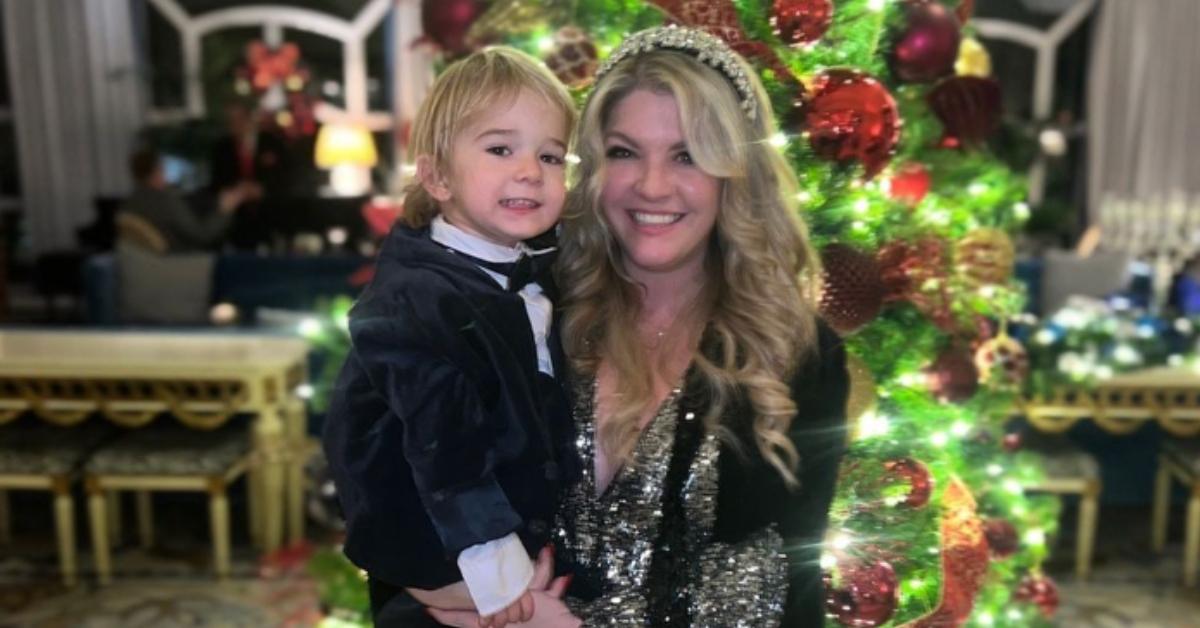 Pandora Vanderpump holds her son, Teddy, on Christmas Eve 2023.