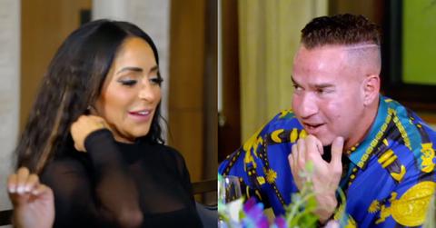 Angelina Pivarnick and Mike Sorrentino talking in an episode of 'Jersey Shore: Family Vacation'