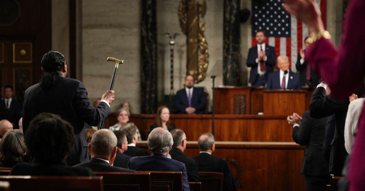 Al Green yelling at Trump from behind during his speech. 