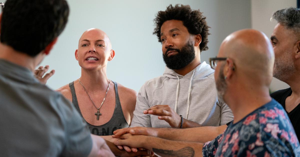 (L-R) Justin Johnson, Wendell Holland, Reza Farahan, and Jason Smith compete in 'The GOAT.'