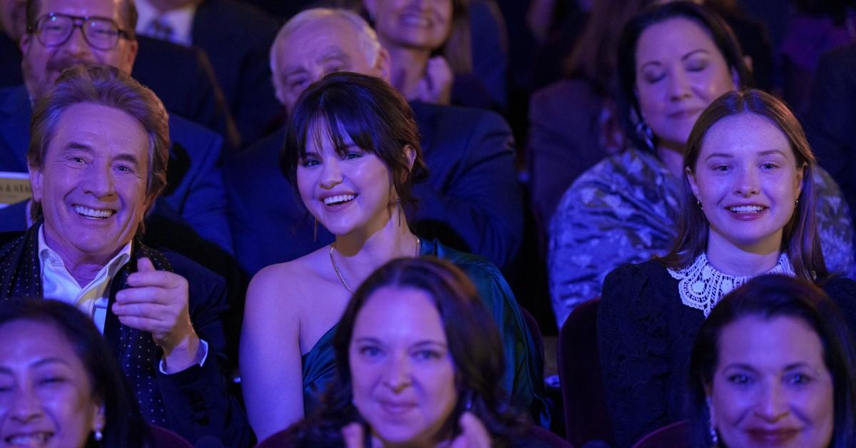 (Top L-R) Howard (Michael Cyril Creighton), Oliver (Martin Short), Mabel (Selena Gomez) and Lucy (Zoe Margaret Colletti)