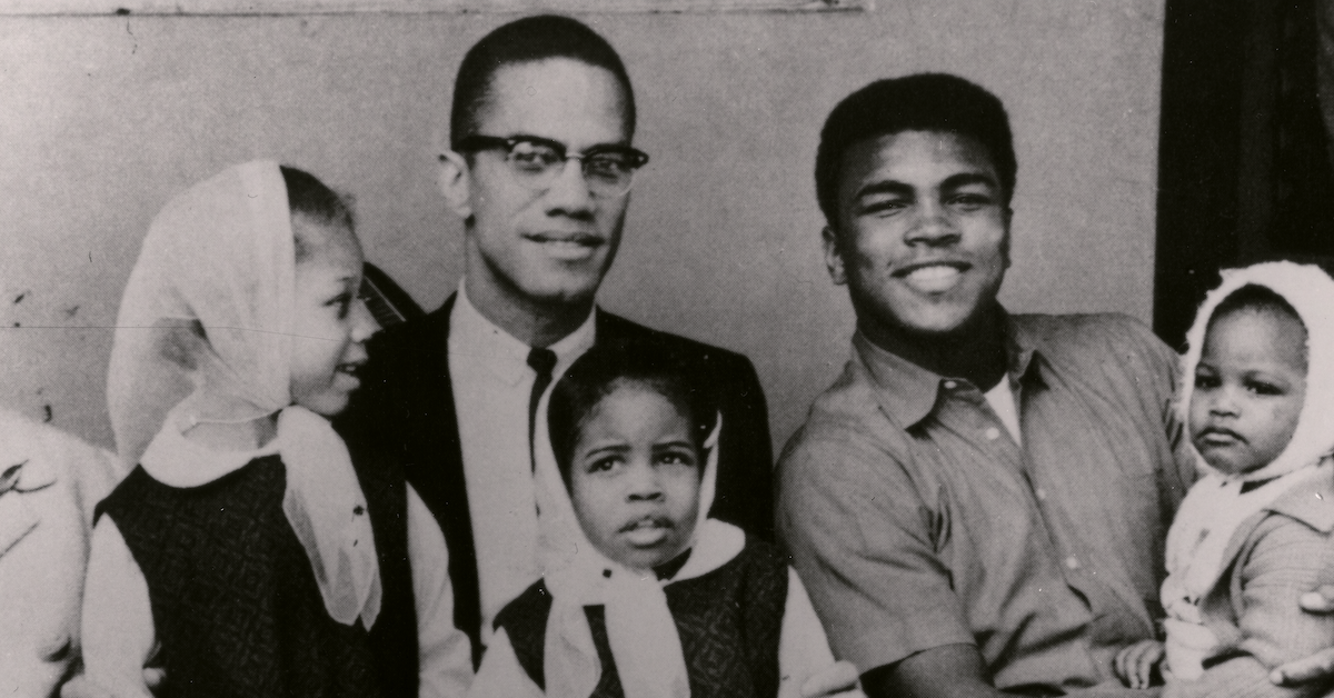 MALCOLM X and MUHAMMAD ALI WITH THEIR DAUGHTERS 