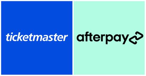 Ticketmaster and Afterpay logos.