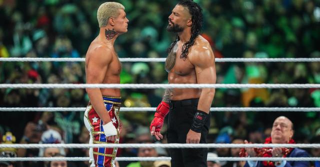 Cody Rhodes and Roman Reigns at WrestleMania 40
