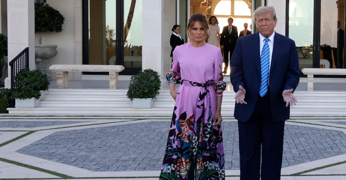 Melania and Donald Trump at John Paulson's home in 2024