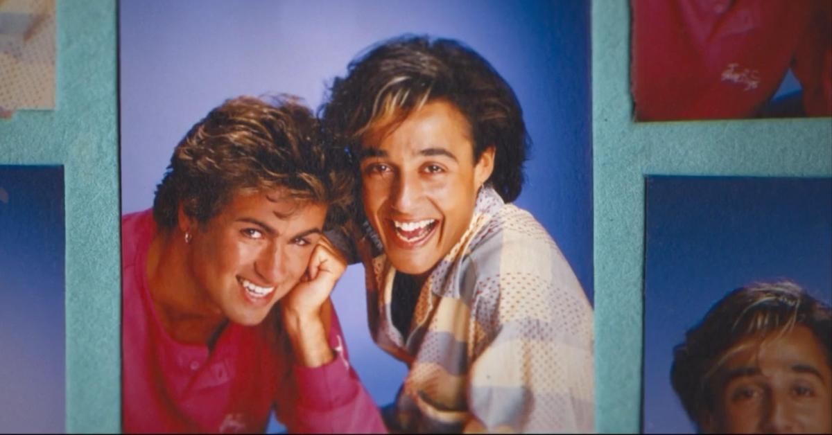 Wham! members, George Michael and Andrew Ridgeley, smiling