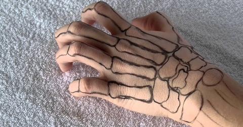 skeleton hands tiktok drawing