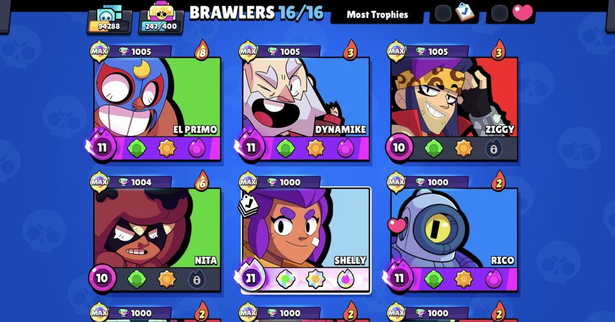 The Brawler Screen on Brawl Stars