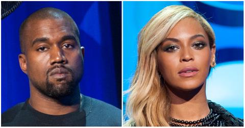 (l-r): Kanye West and Beyonce
