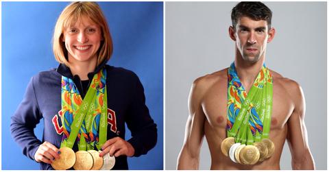 Katie Ledecky and Michael Phelps