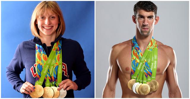 Katie Ledecky and Michael Phelps